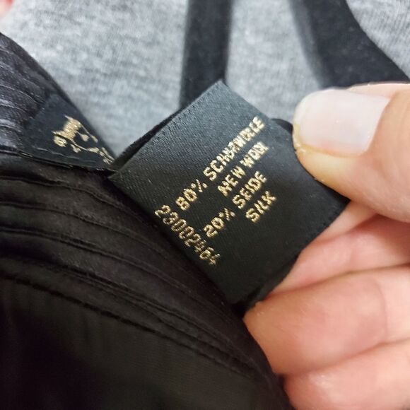 Escada black ribbed pencil skirt wool silk blend - Picture 3 of 8